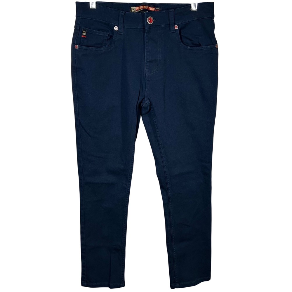 Redemption‎ Premium Men's Navy Blue Stretch Jeans Size 32x30